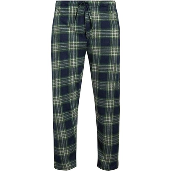 Essential Sleepwear Other - Men's Fleece Pajama Pants - Size Large Soft Plaid Lounge Pants with Pockets